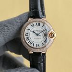 Cartier 18K Gold 28/33/36MM for Your Choice Imported Movement Diamond Bezel Watch